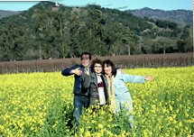 Kyoko Enright Tour - photo in a Napa Valley mustard field - February 15, 2012.